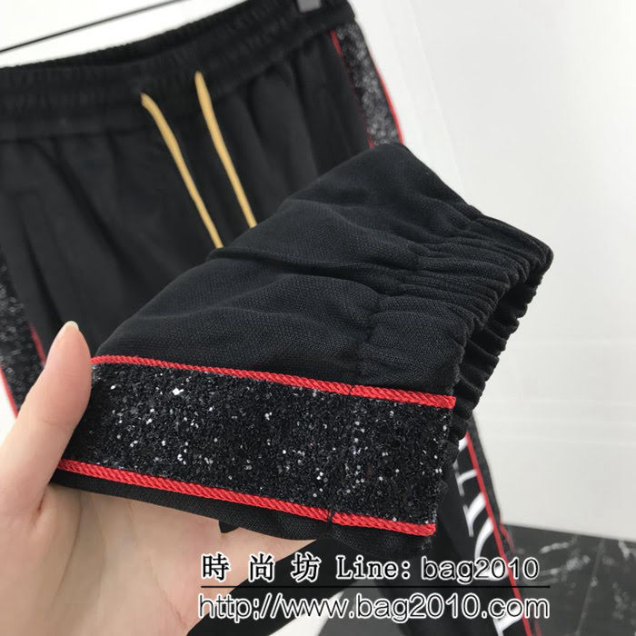 AMIRI 19早春 側邊閃粉珠片織帶 紅色運動褲 定制原版織帶 閃粉珠片印花 男女同款 ydi2417